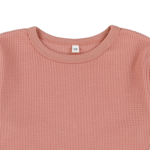 ワッフル裾チュール長袖Tシャツ
