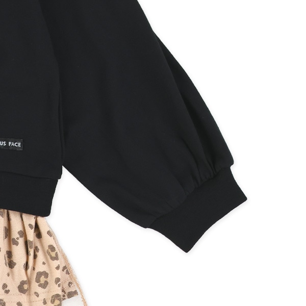 裾ヒョウ柄チュール長袖Tシャツ