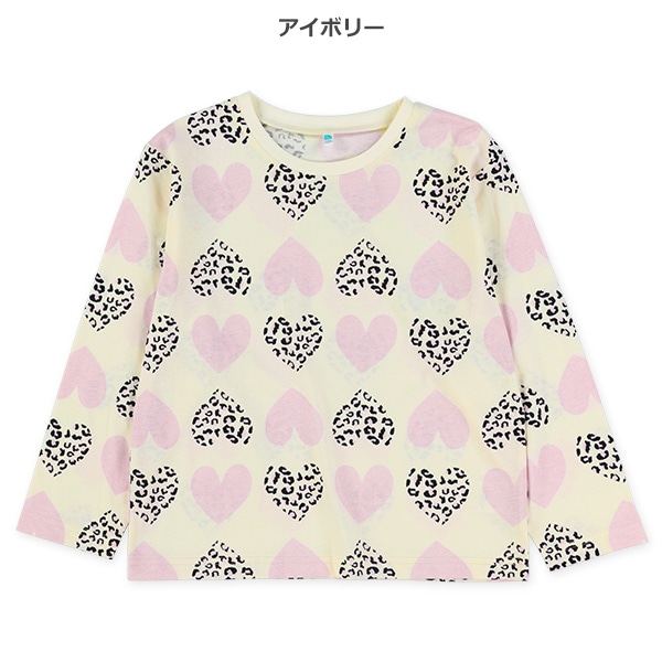 ハートヒョウ柄長袖Tシャツ