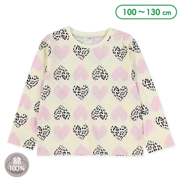 ハートヒョウ柄長袖Tシャツ