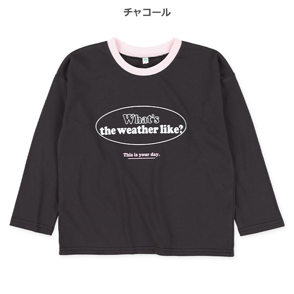 リブ配色長袖Tシャツ