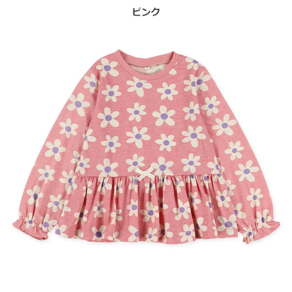 総柄切り替え長袖Tシャツ