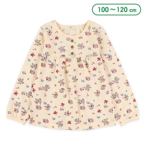 ミニ裏毛小花総柄長袖Tシャツ