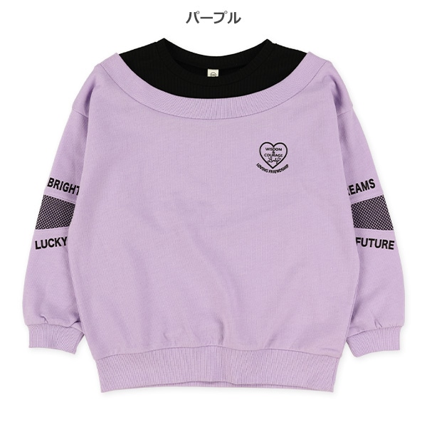 ミニ裏毛肘メッシュ切り替え長袖Tシャツ