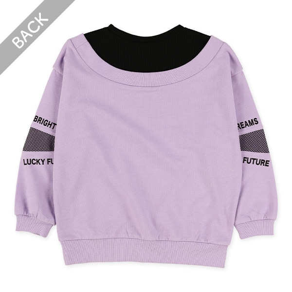 ミニ裏毛肘メッシュ切り替え長袖Tシャツ