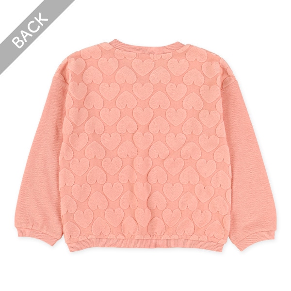 ハートジャガード袖薄手トレーナー