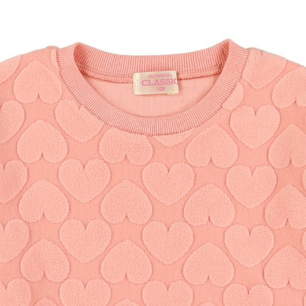 ハートジャガード袖薄手トレーナー