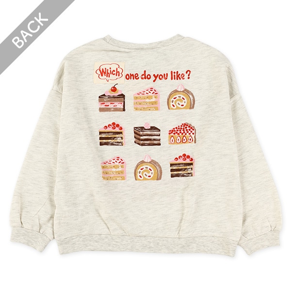 ミニ裏毛ケーキ前後長袖Tシャツ