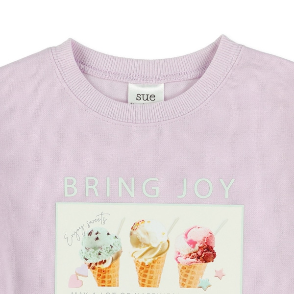 ポンチ転写レースアップ長袖Tシャツ