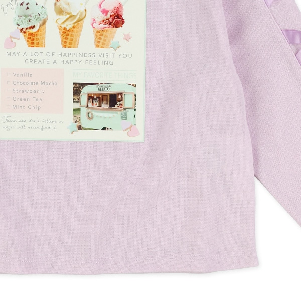 ポンチ転写レースアップ長袖Tシャツ