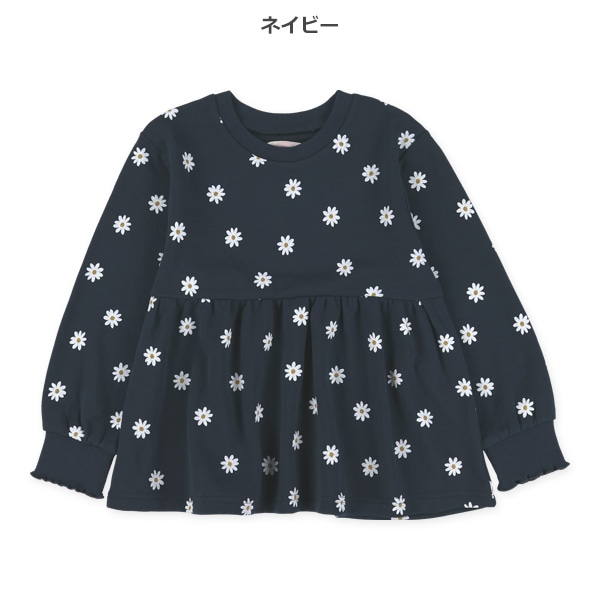 裏毛花総柄切り替えトレーナー