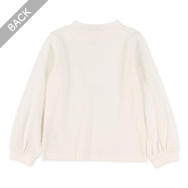 パターンメッシュハイネック長袖Tシャツ