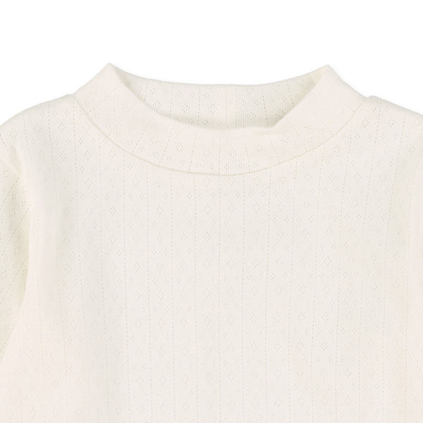パターンメッシュハイネック長袖Tシャツ