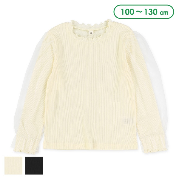 テレコレースハイネック長袖Tシャツ