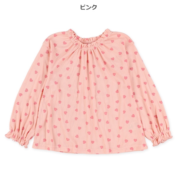 ストレッチテレコハート柄ハイネック長袖Tシャツ | 西松屋