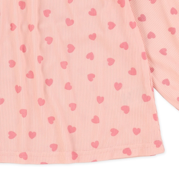 ストレッチテレコハート柄ハイネック長袖Tシャツ | 西松屋