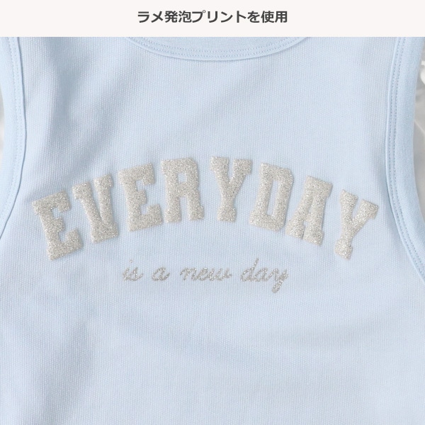 ミニ裏毛ラメ発泡袖ブロードレイヤード風長袖Ｔシャツ