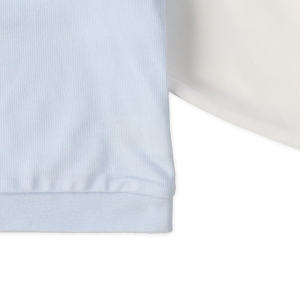 ミニ裏毛ラメ発泡袖ブロードレイヤード風長袖Ｔシャツ