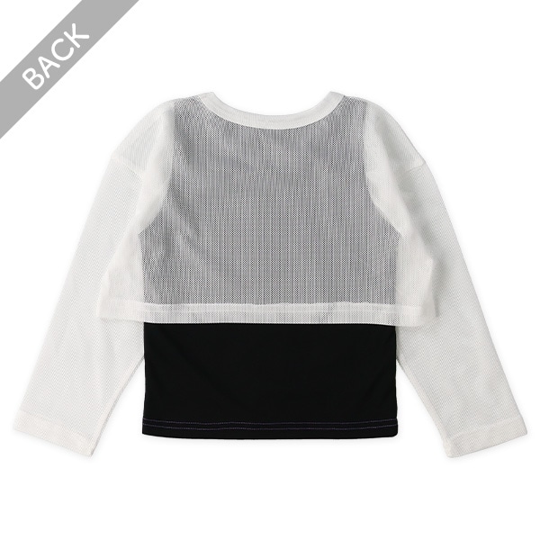 メッシュロゴレイヤード風長袖Tシャツ