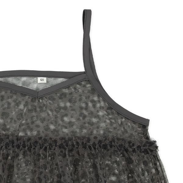 ヒョウ柄チュールキャミソール&長袖Tシャツセット