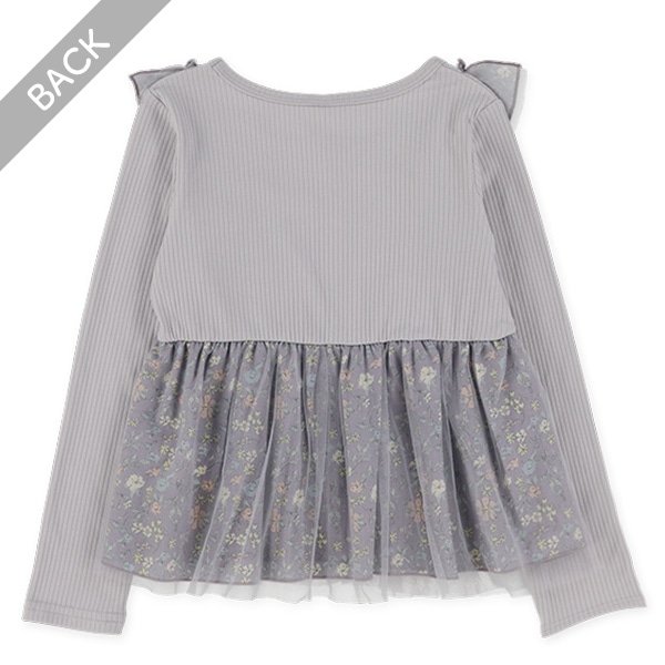 花柄エプロンドッキング長袖Tシャツ