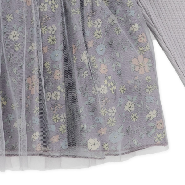 花柄エプロンドッキング長袖Tシャツ