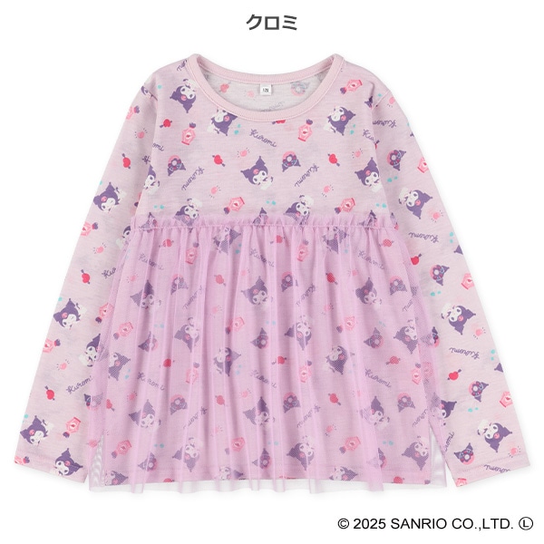 チュール付き長袖Tシャツ（マイメロディ・クロミ）