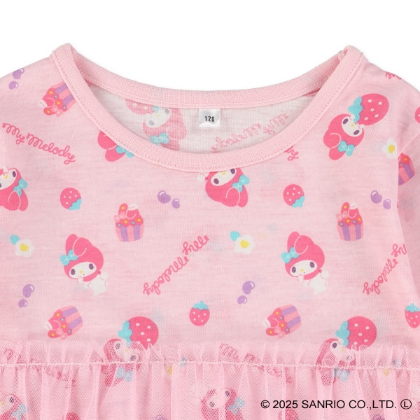 チュール付き長袖Tシャツ（マイメロディ・クロミ）