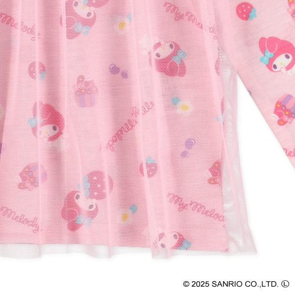 チュール付き長袖Tシャツ（マイメロディ・クロミ）