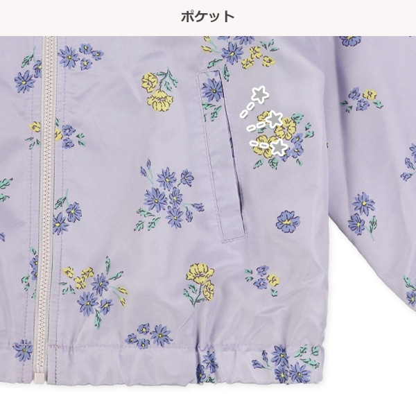 裏メッシュ花総柄ジャケット