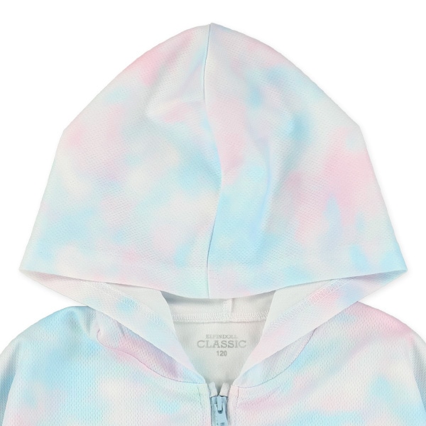 メッシュタイダイ風ジップパーカー