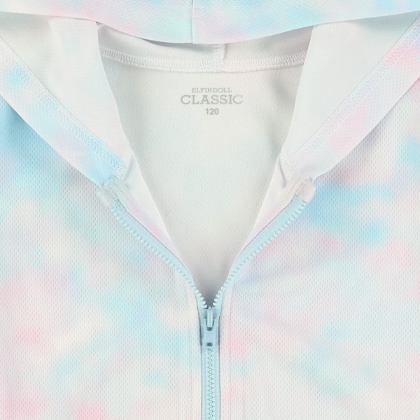 メッシュタイダイ風ジップパーカー