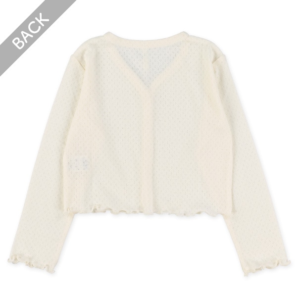 針抜きパターンメッシュカーディガン