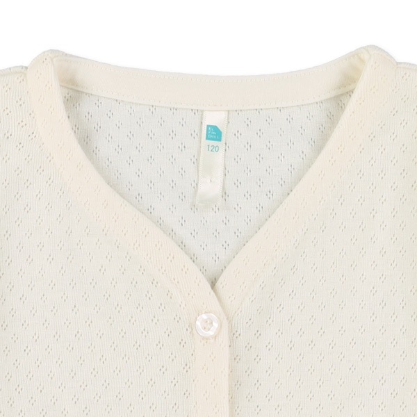 針抜きパターンメッシュカーディガン