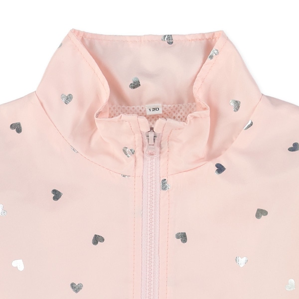 裏メッシュ花柄・ハート柄ウィンドブレーカー