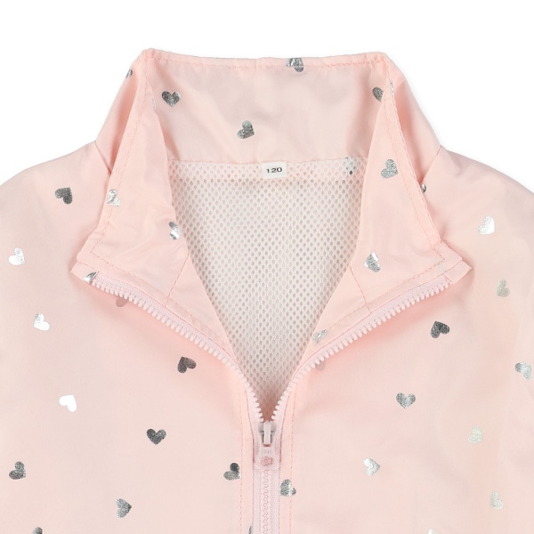 裏メッシュ花柄・ハート柄ウィンドブレーカー