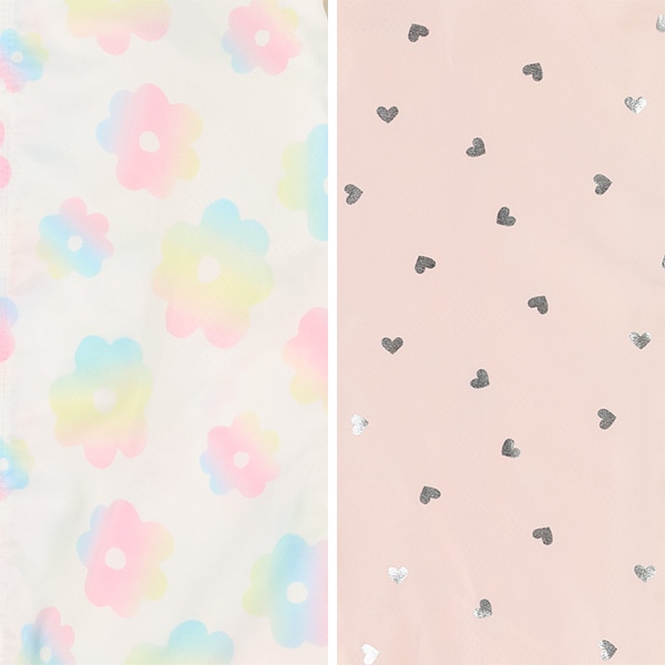 裏メッシュ花柄・ハート柄ウィンドブレーカー