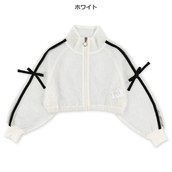 メッシュショート丈スタンドカラーブルゾン