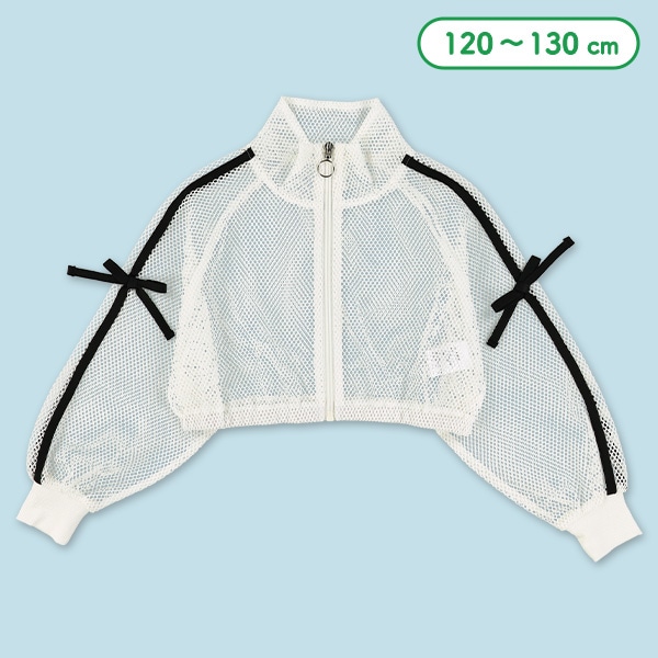 メッシュショート丈スタンドカラーブルゾン