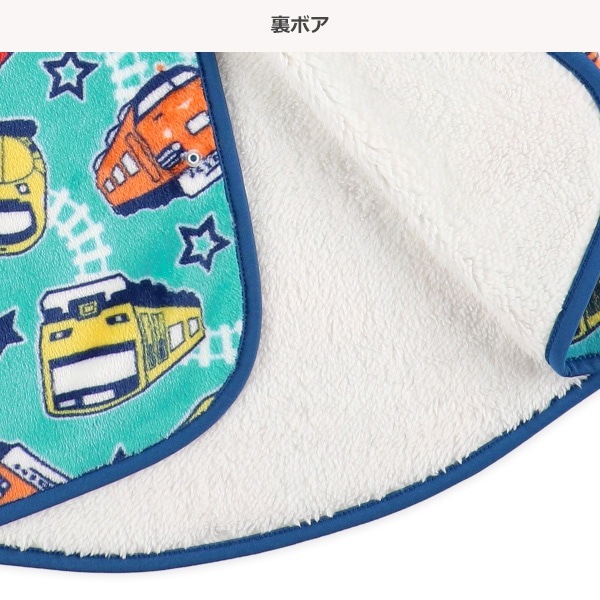 マイクロフリース裏ボアロングポンチョ（電車）