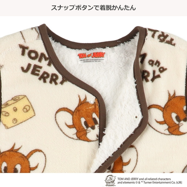 サンゴフリース裏ボアロングポンチョ（トムとジェリー）