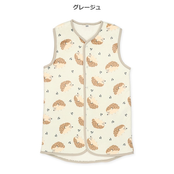 マイクロフリース裏ボアロングポンチョ（ハリネズミ）