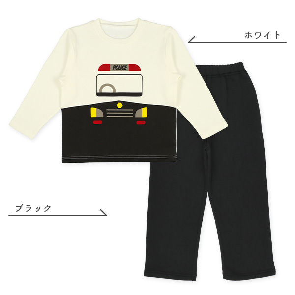 裏起毛長袖パジャマ（パトカー）