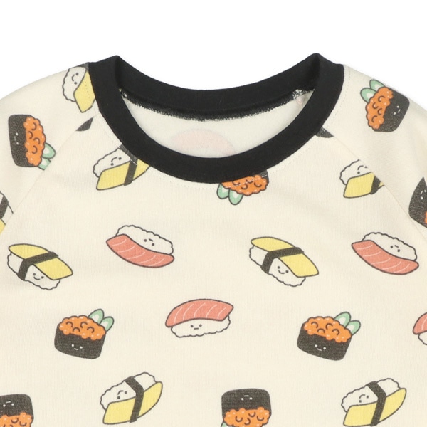 裏起毛ラグラン長袖パジャマ（寿司）