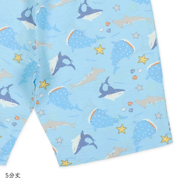 前開きおけいこ半袖パジャマ（海の生き物総柄）