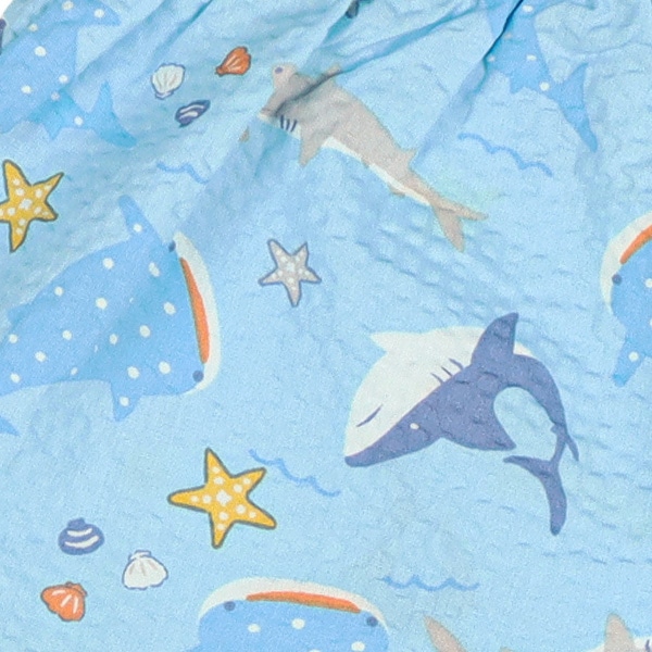 前開きおけいこ半袖パジャマ（海の生き物総柄）