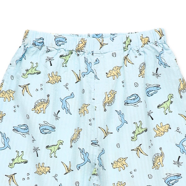前開き半袖パジャマ（恐竜総柄）