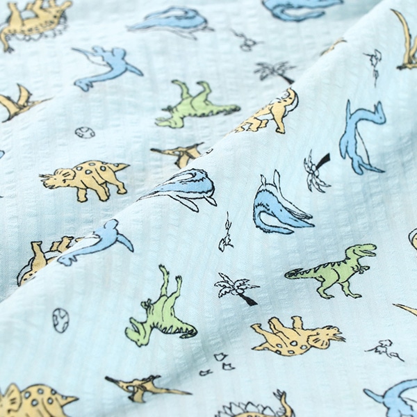 前開き半袖パジャマ（恐竜総柄）