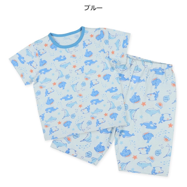 半袖パジャマ（海の生き物総柄）