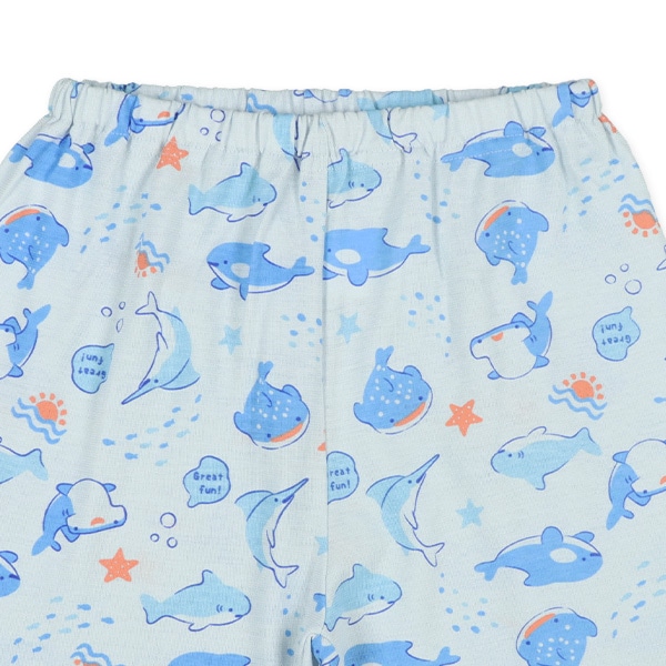 半袖パジャマ（海の生き物総柄）